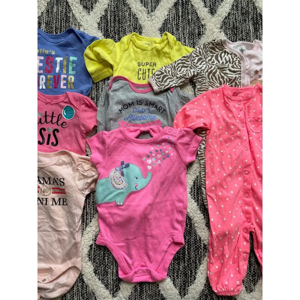Carters and more Baby girls sleepers and tops bundle size 6mo